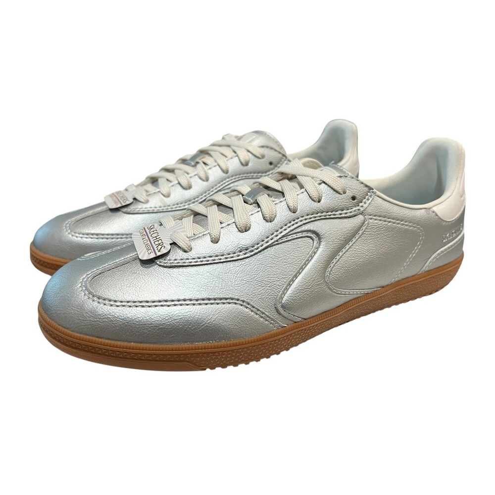 Skechers Women's Silver HotShot Perfectly Polished Classic Sneaker  US 10  NWOB